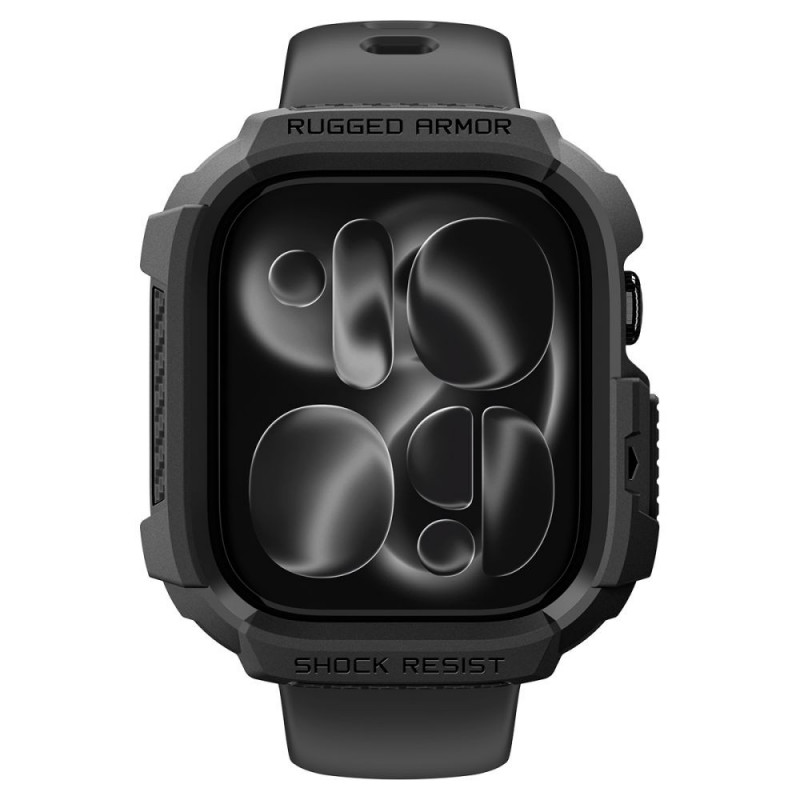 Spigen Rugged Armor ACS11886 Case for Apple Watch 12 46 mm, Matte Black