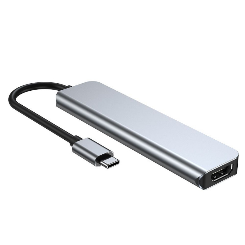 Tech-Protect V4 6-in-1 USB-C hub, grey