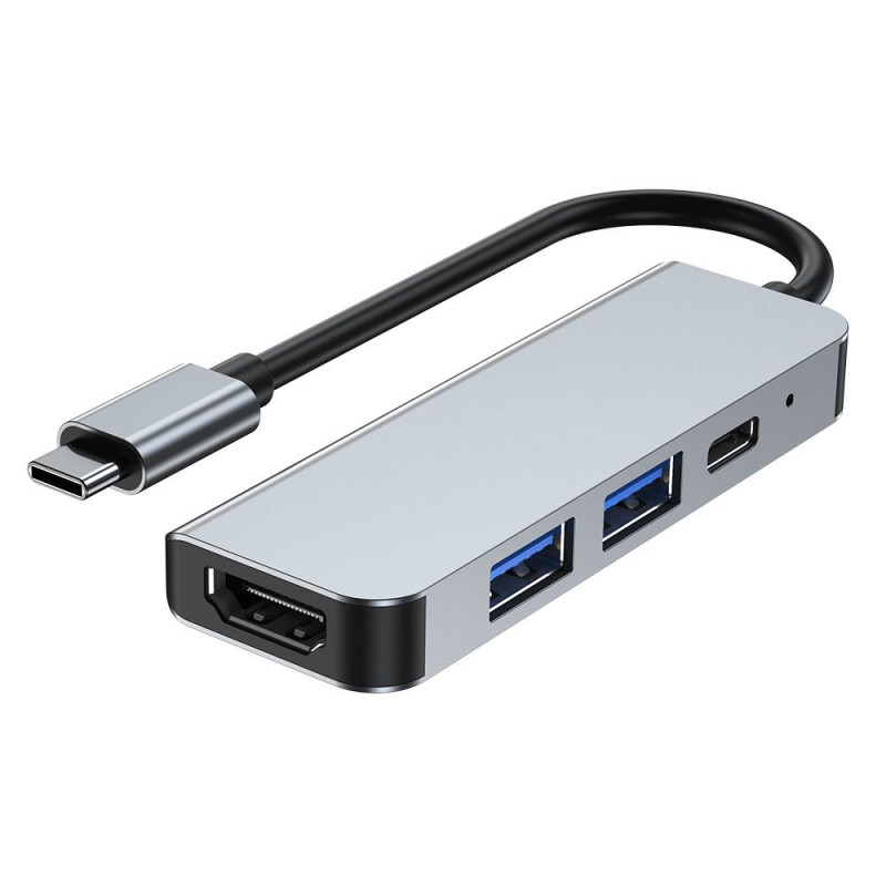 Tech-Protect V2 4-in-1 USB-C hub, grey