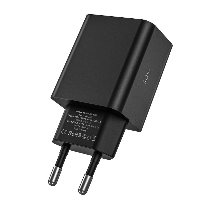 Tech-Protect NC30W 2-port wall charger PD 30W QC 3.0, white