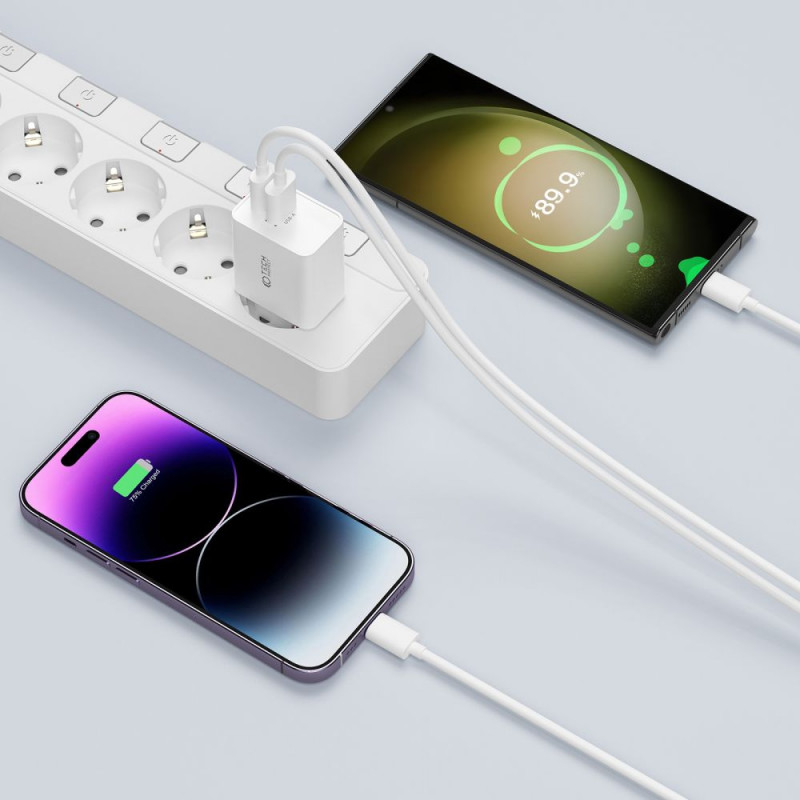 Tech-Protect NC30W 2-port wall charger PD 30W QC 3.0, white