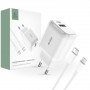 Tech-Protect C20W 2-port wall charger PD 20W QC 3.0 with Lightning cable, white