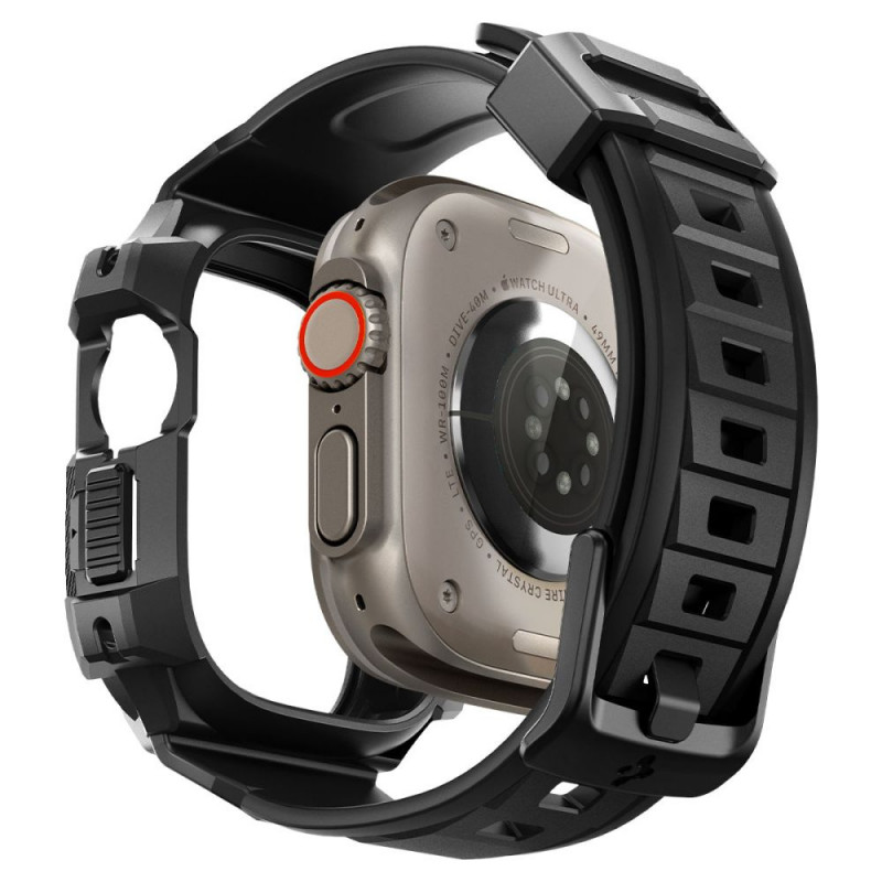 Spigen Rugged Armor Pro Strap Case for Apple Watch Ultra 1 / 2 / 3 49 mm, Black