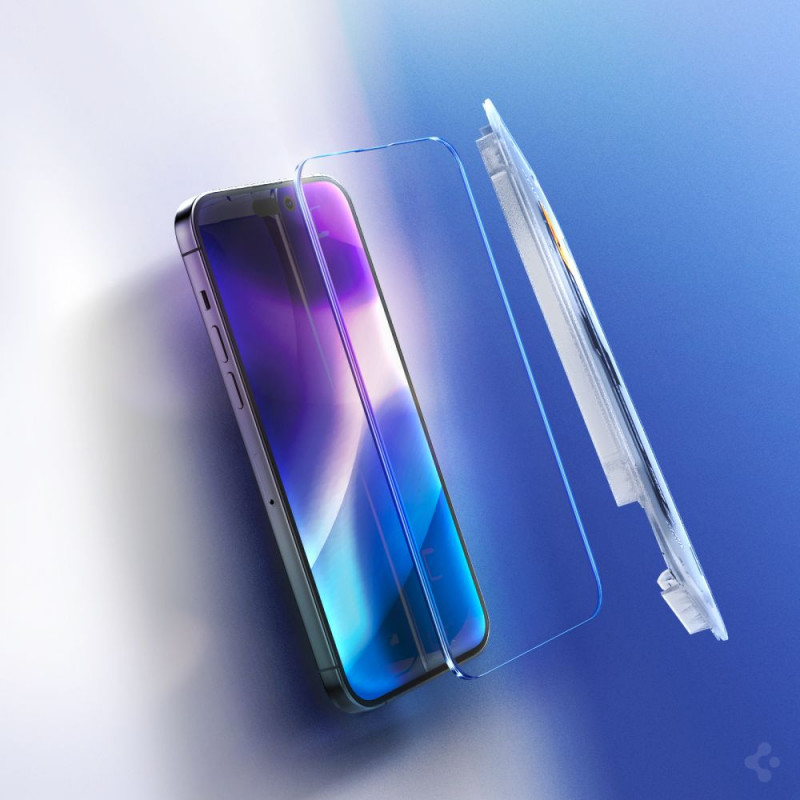 Spigen GLAS.tR EZ Fit Tempered Glass for Apple iPhone 14 Pro, Clear (2 pcs)