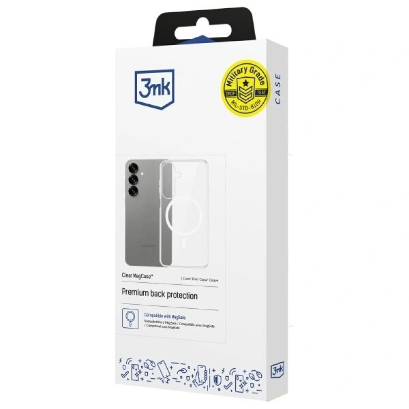 3MK Clear MagCase for Samsung Galaxy S25+, MagSafe, transparent