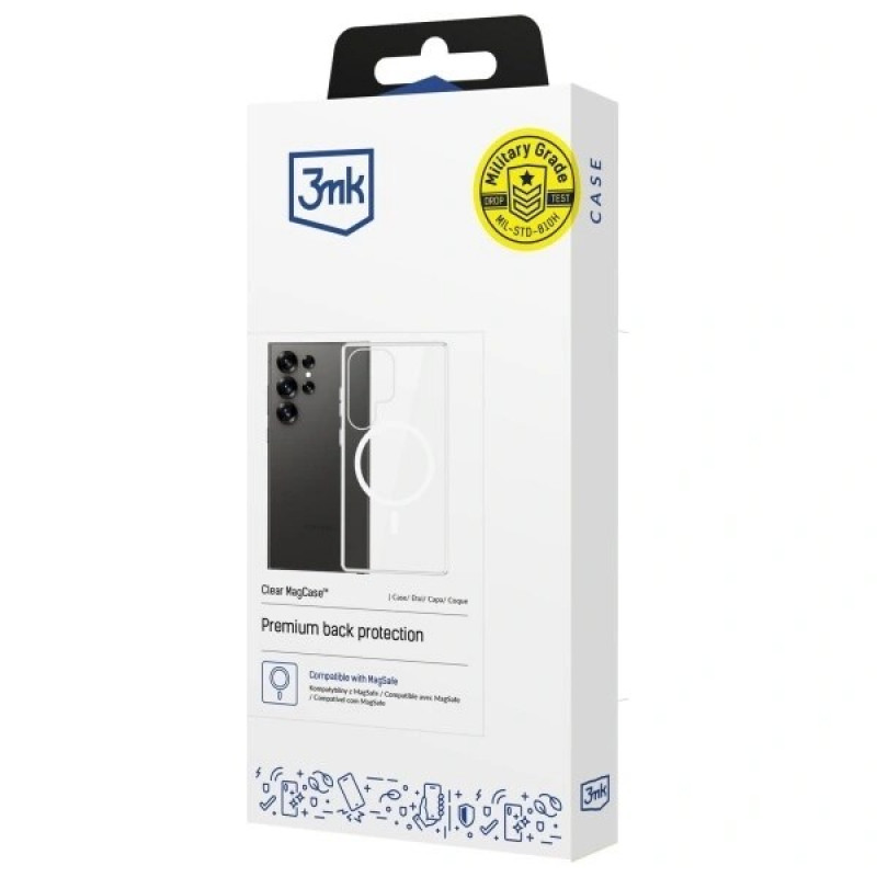 3MK Clear MagCase for Samsung Galaxy S25 Ultra, MagSafe, transparent