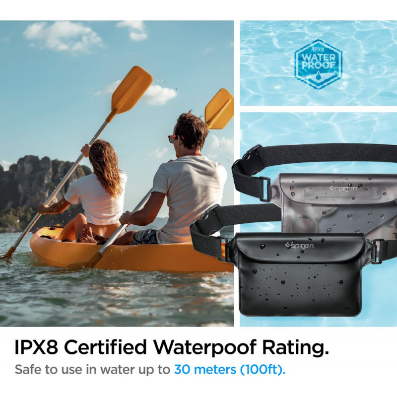 Spigen Aqua Shield A620 Universal Waterproof Waist Bag IPX8, Black