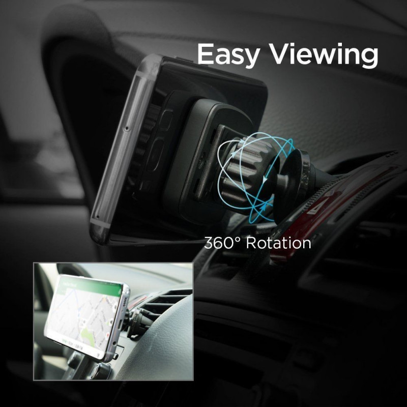 Spigen H12 magnetic car air vent phone holder 000CD20115, black