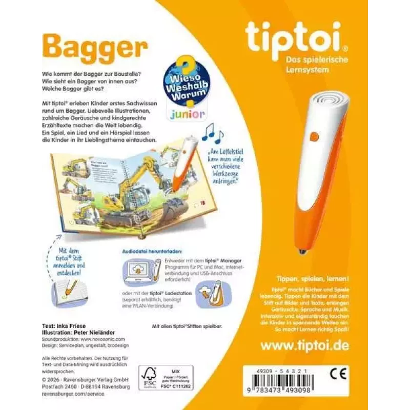 Ravensburger tiptoi Wieso? Weshalb? Warum? Bagger, German edition