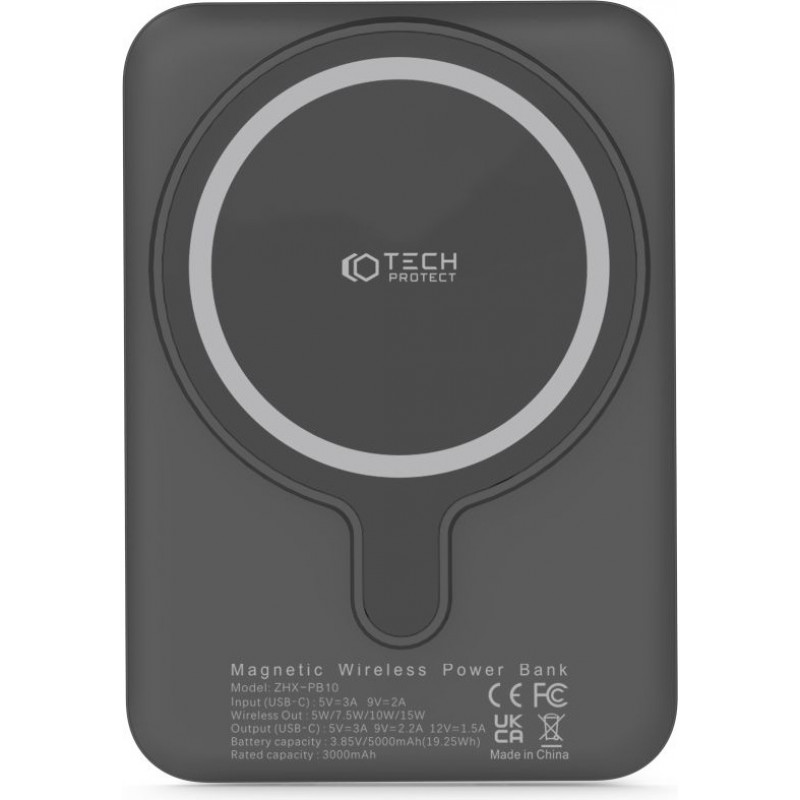 Tech-Protect PB10 LifeMag MagSafe Power Bank 5000 mAh 15 W (THP1281BLK), Black