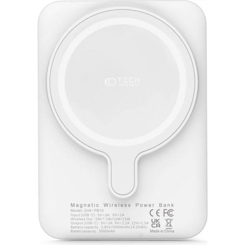 Tech-Protect PB10 LifeMag MagSafe Power Bank 5000 mAh 15 W (THP1282WHT), White