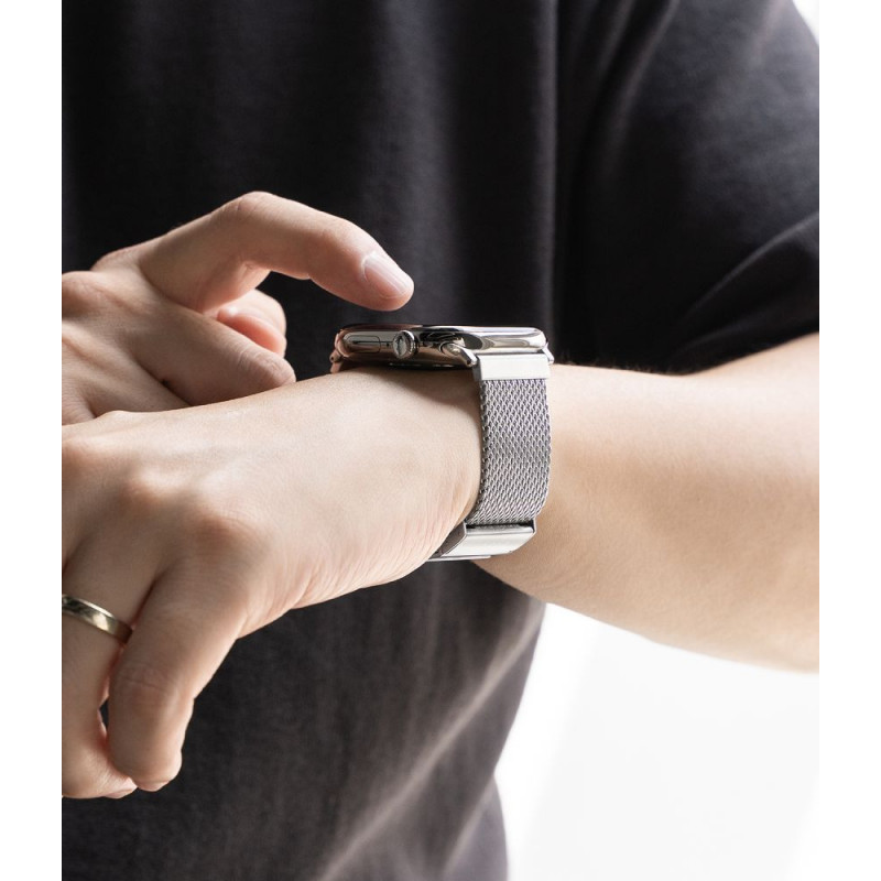 Ringke Metal One Mesh RGK12091 Apple Watch band, 44/45/46/49 mm, silver