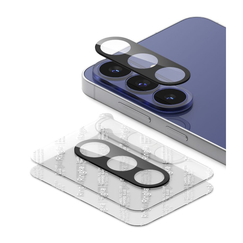 Ringke Camera Full Cover Samsung Galaxy S26 FE camera lens protector, 9H tempered glass, black (2 pcs)