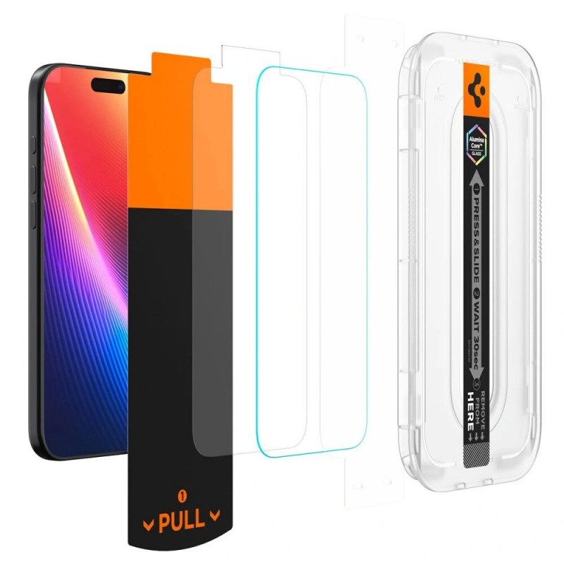 Spigen Glas.tR EZ Fit HD AGL10097 Screen Protector for Apple iPhone 17 Pro, Transparent