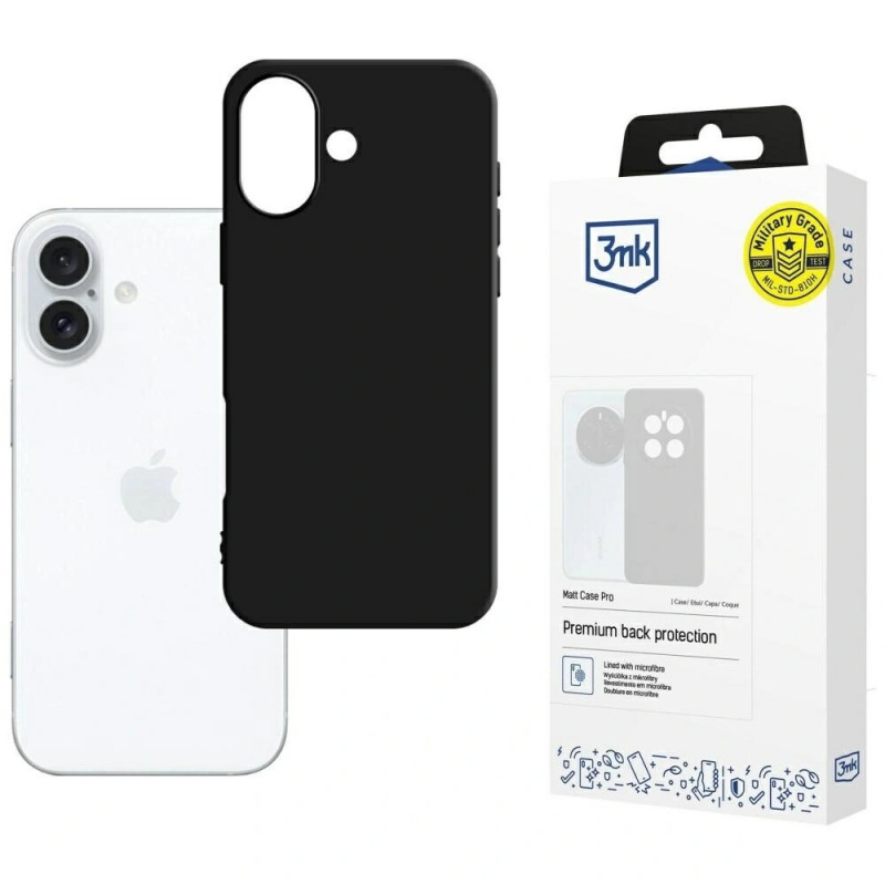 3MK Matt Case Pro for Apple iPhone 16, Black