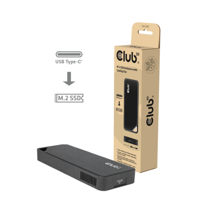 Club3D CAC-2510 M.2 NVMe SSD enclosure with fan, USB4