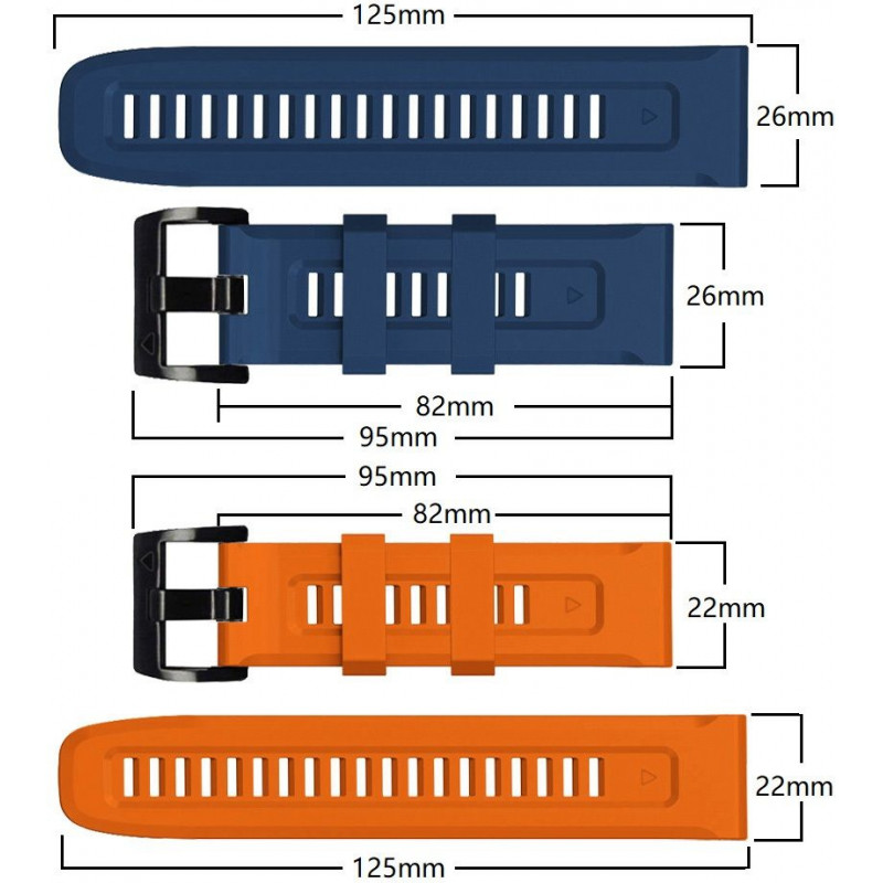 Tech-Protect Iconband THP927NAVBLU Strap for Garmin Fenix 5/6/6 Pro/7, Navy Blue