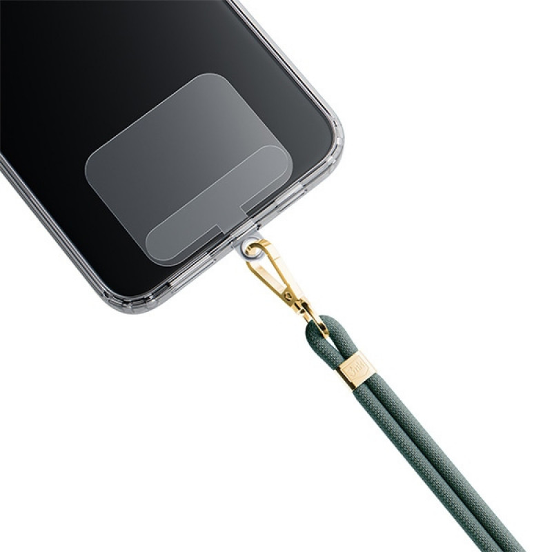 3MK EasyClip Phone Lanyard, Dark Green / Gold