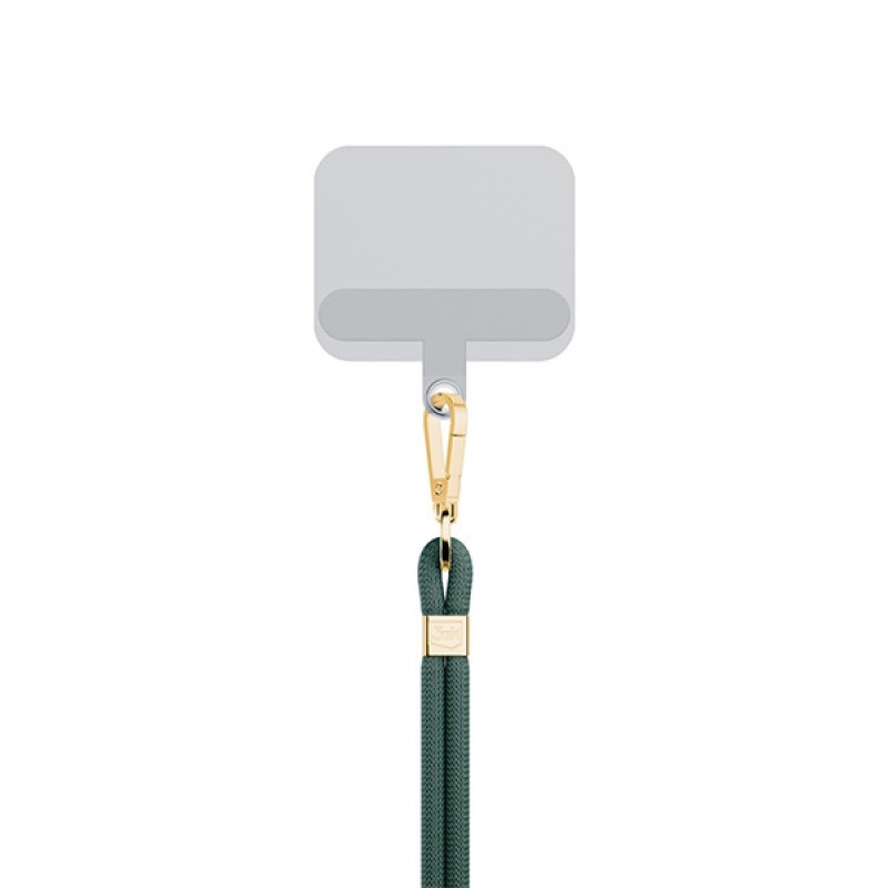 3MK EasyClip Phone Lanyard, Dark Green / Gold