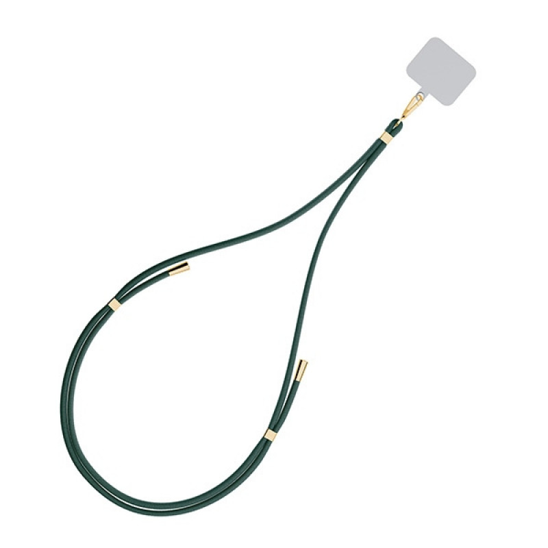 3MK EasyClip Phone Lanyard, Dark Green / Gold