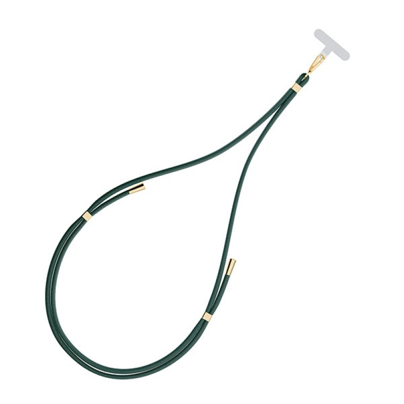 3MK EasyClip Phone Lanyard, Dark Green / Gold