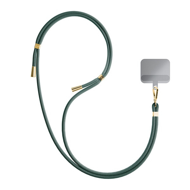 3MK EasyClip Phone Lanyard, Dark Green / Gold