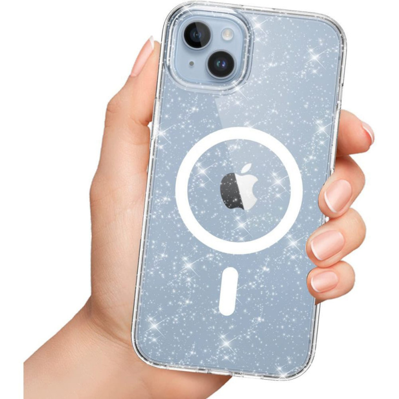Tech-Protect FlexAir Hybrid MagSafe Case for Apple iPhone 15, Glitter Clear
