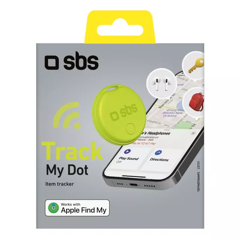 SBS Track My Circle Locator Compatible with Apple Find My, Green
