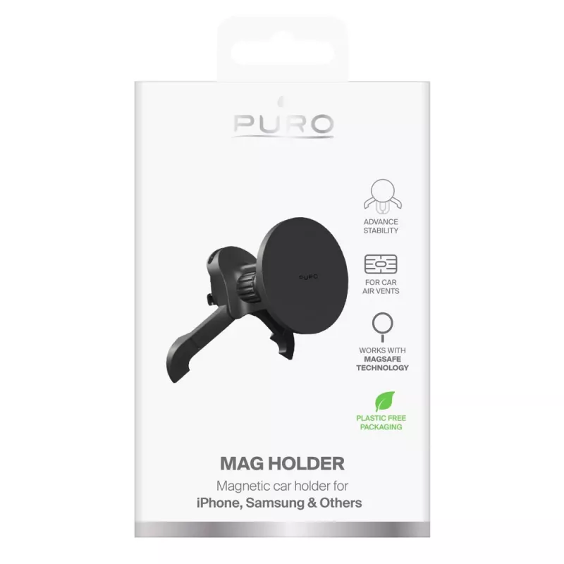 PURO Adjustable Car Holder, MagSafe Compatible, Black