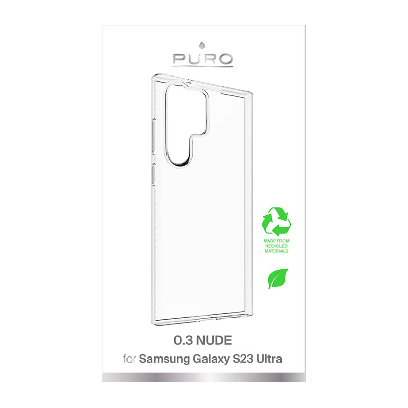 PURO 0.3 Nude Case for Samsung Galaxy S23 Ultra, Clear