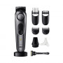 Braun BeardTrimmer 7 BT7420 Beard Trimmer with Barber Tools, Washable, Rechargeable, Grey