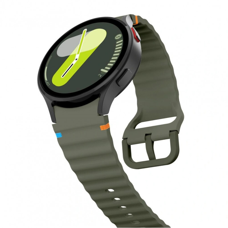 Tech-Protect Silicone Sport Strap THP3054 for Samsung Galaxy Watch 4/5/5 Pro/6/7/FE, Army Green