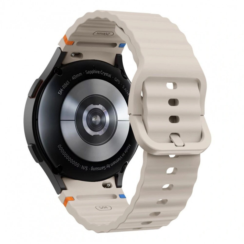 Tech-Protect Silicone Sport Strap for Samsung Galaxy Watch 4/5/5 Pro/6/7/FE, Starlight