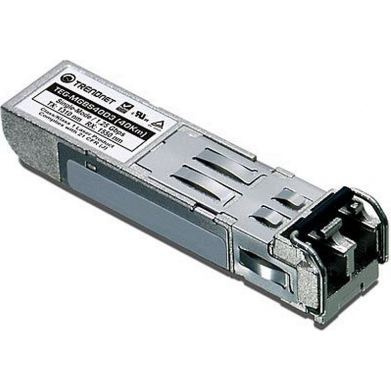 TRENDnet TEG-MGBS10D3 SFP (Mini-GBIC) Transceiver Module, GigE, 1000Base-LX, LC Single-Mode, up to 10 km, 1310 nm (TX)