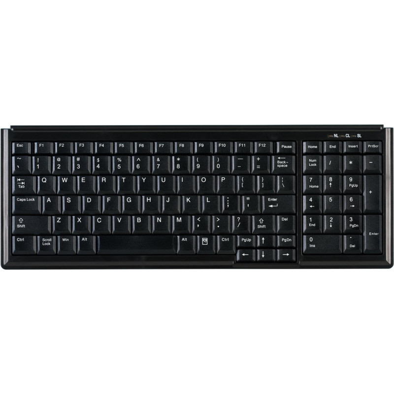 Active Key AK-7000-U-B/CH Mini Desktop Keyboard, Wired, USB, Swiss Layout, Black