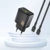 Dudao A27TEU PD 30W GaN Wall Charger, USB-A + USB-C, Black
