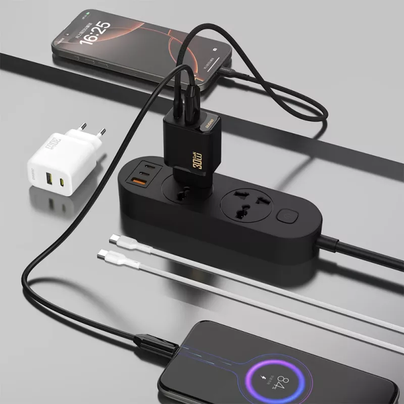 Dudao A27TEU PD 30W GaN Wall Charger, USB-A + USB-C, Black