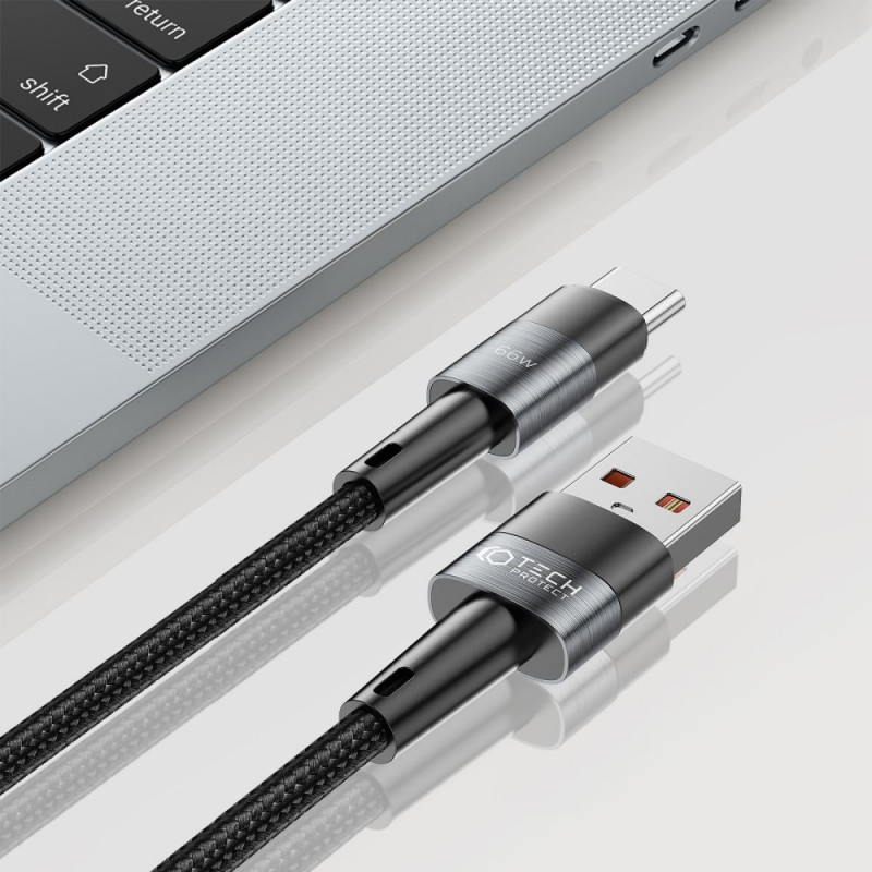 Tech-Protect Ultraboost USB-A / USB-C cable, 66W, 6A, 50 cm, Grey