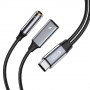 Tech-Protect Ultraboost USB-C to USB-C and mini jack 3.5 mm adapter, 60W, Black