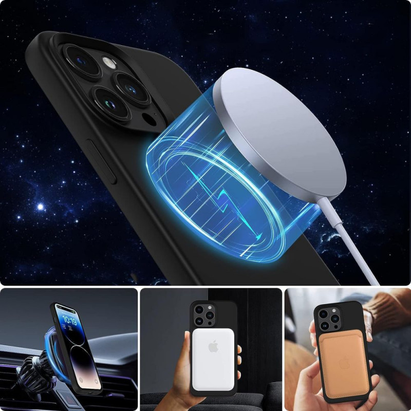 Tech-Protect Silicone MagSafe Case for Apple iPhone 13 / 14, black (THP2235)
