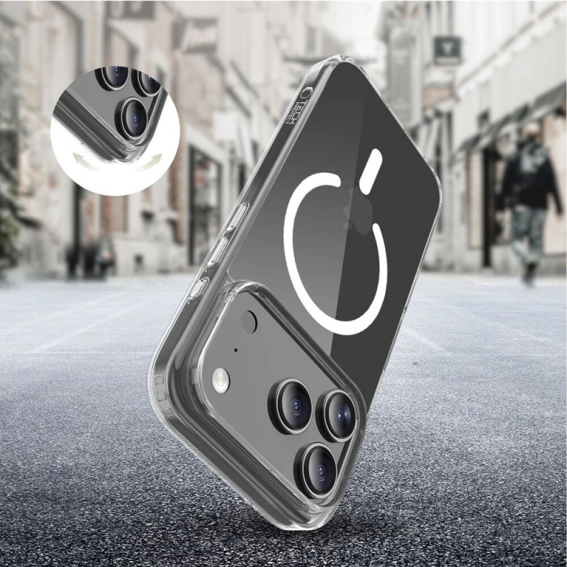 Tech-Protect Flexair Hybrid CC MagSafe case for Apple iPhone 17 Pro Max, clear