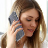 Tech-Protect FlexAir case for Samsung Galaxy S25, clear glitter