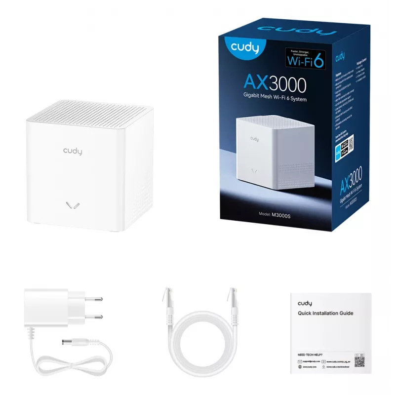 CUDY M3000S AX3000 Wi-Fi 6 Mesh System, 1-Pack