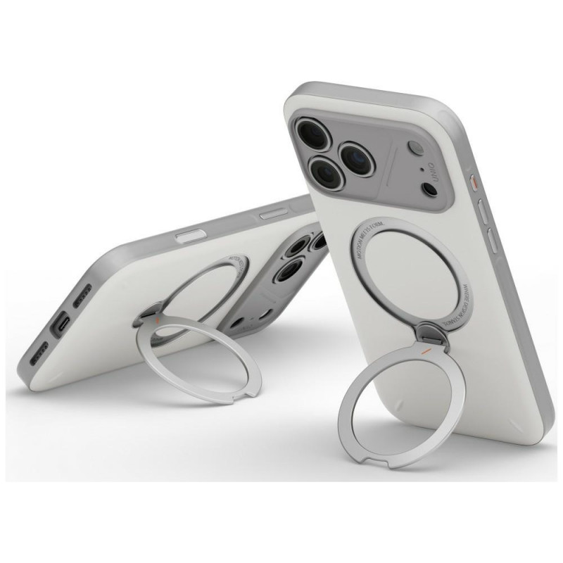 UNIQ Elix Case for Apple iPhone 18 Pro Max / 17 Pro Max, 360 Rotating Kickstand, light grey