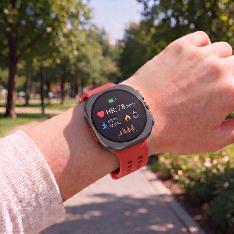 Tech-Protect Silicone Air Strap for Samsung Galaxy Watch Ultra 1 / 2 (2024-2026) 47 mm, Crimson Red