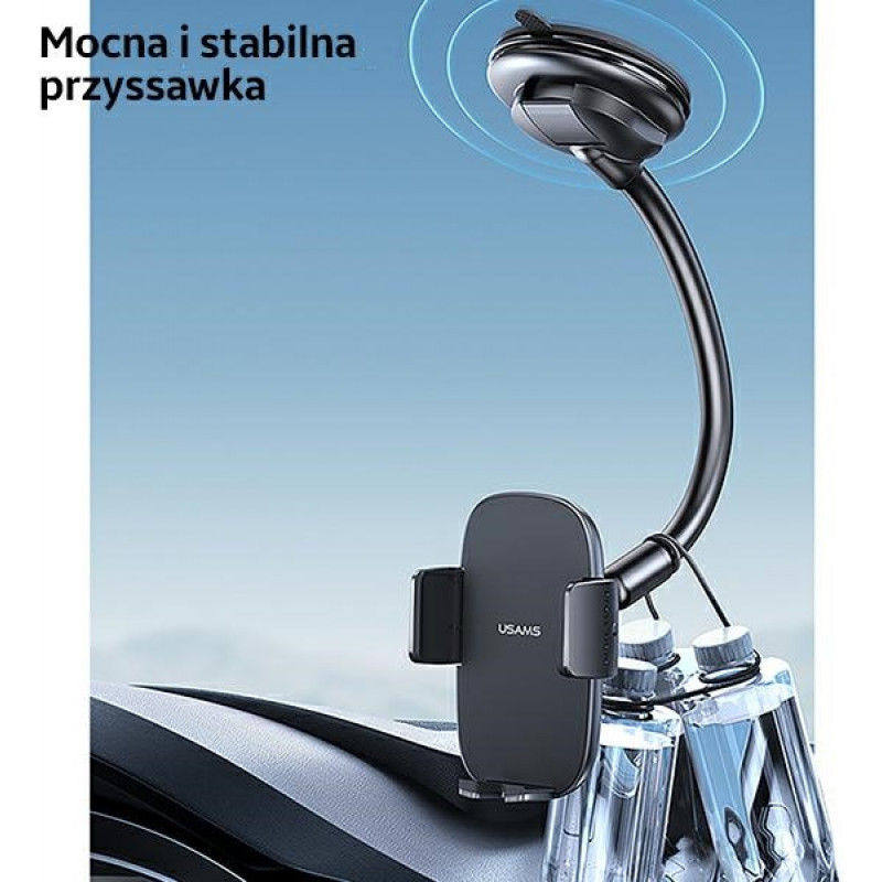 USAMS US-ZJ065 dashboard car phone mount with suction cup, black (ZJ065ZJ01)
