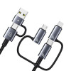 USAMS Sufeng Series SJ737 6-in-1 charging and data cable, 240W, digital display, aluminium alloy, 1.2 m