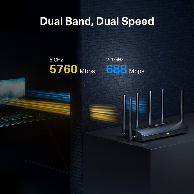 Mercusys MR37BE dual-band Wi-Fi 7 router, up to 6500 Mbps
