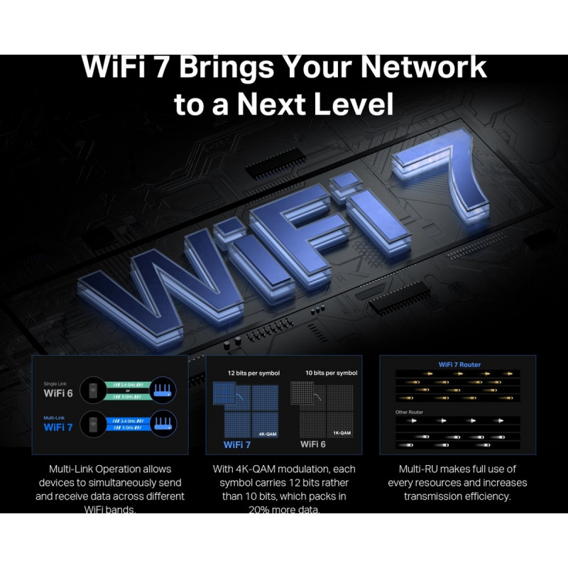 Mercusys MR37BE dual-band Wi-Fi 7 router, up to 6500 Mbps