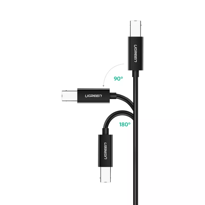 Ugreen US241 USB-C 2.0 to USB-B printer cable, 1 m, black